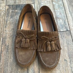Brown Suede Tassel Loafers